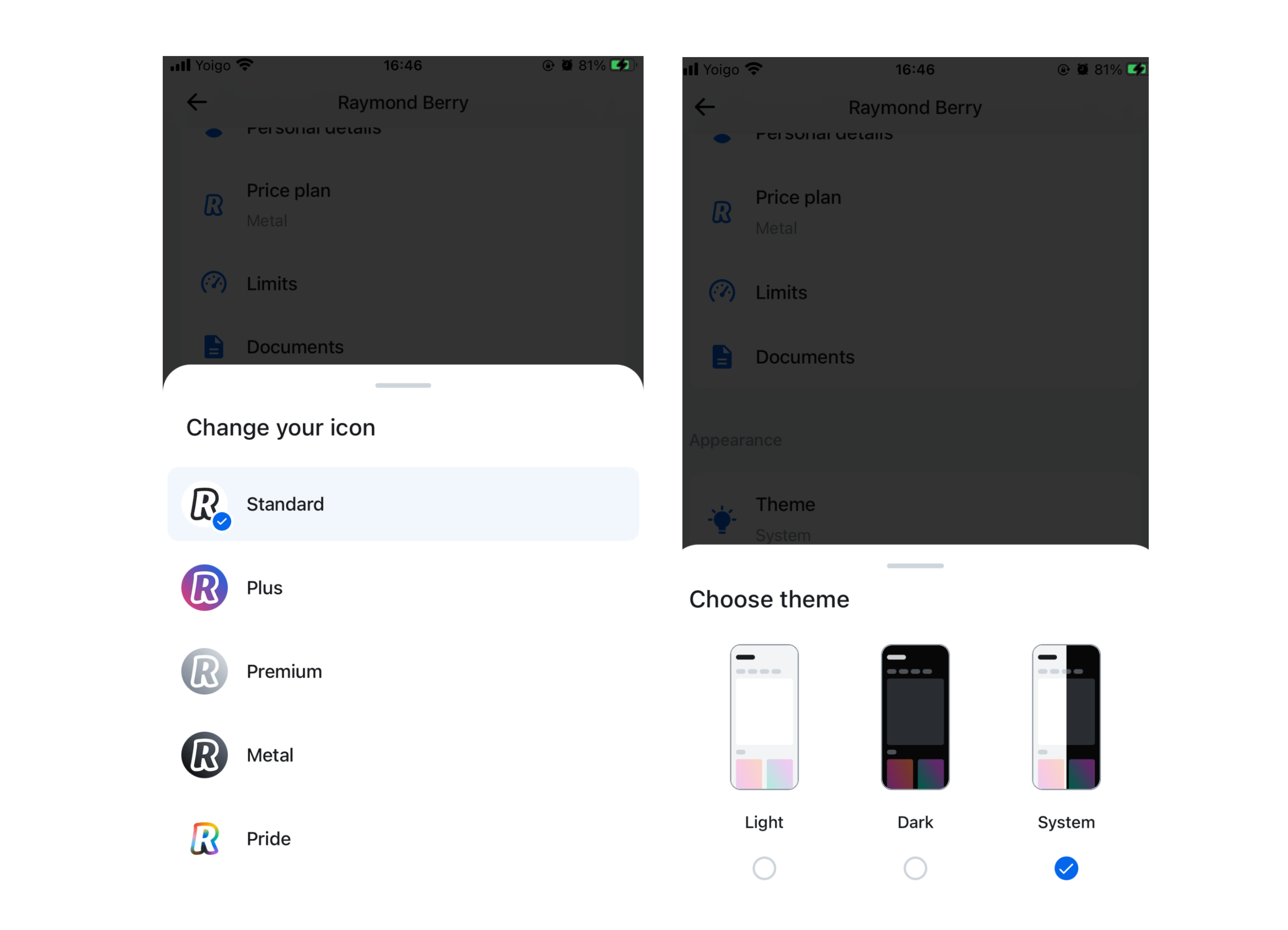 Revolut and N26 app screenshots