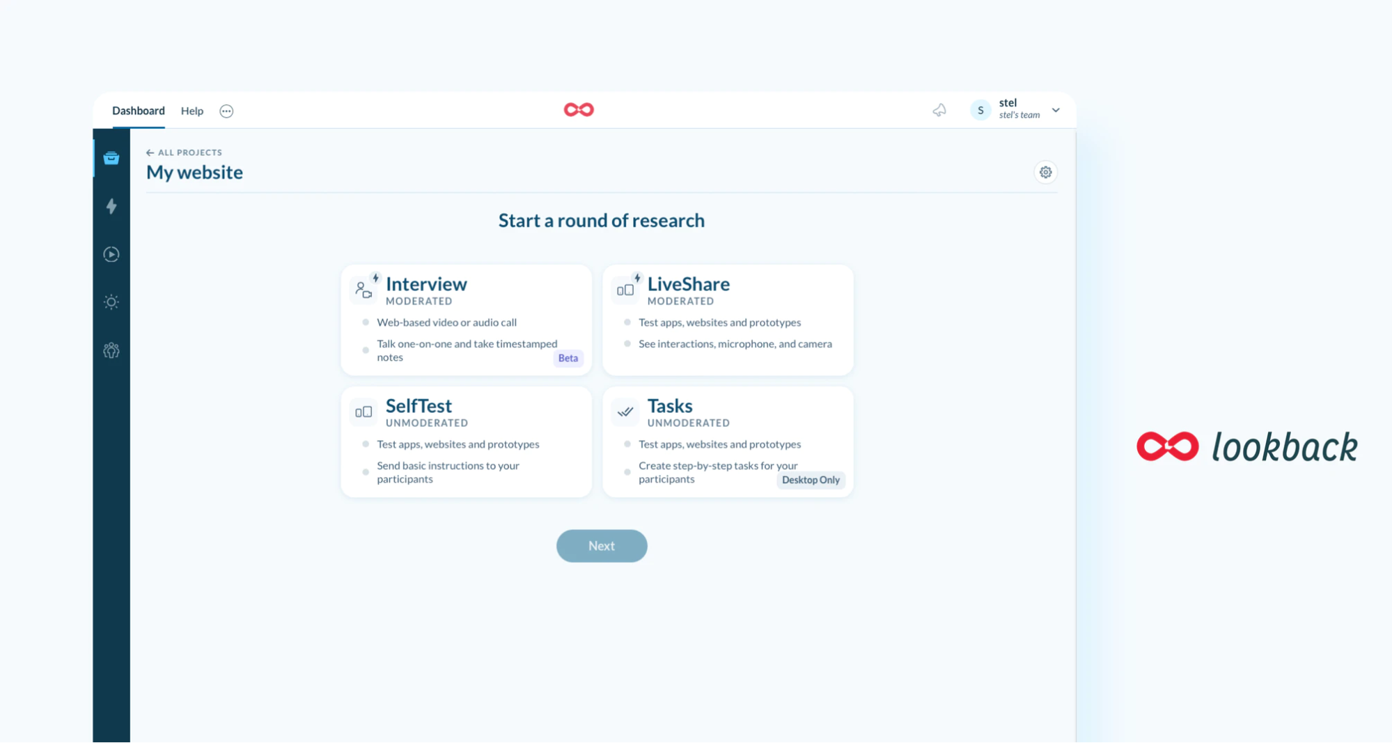 Usability moderated test on Lookback