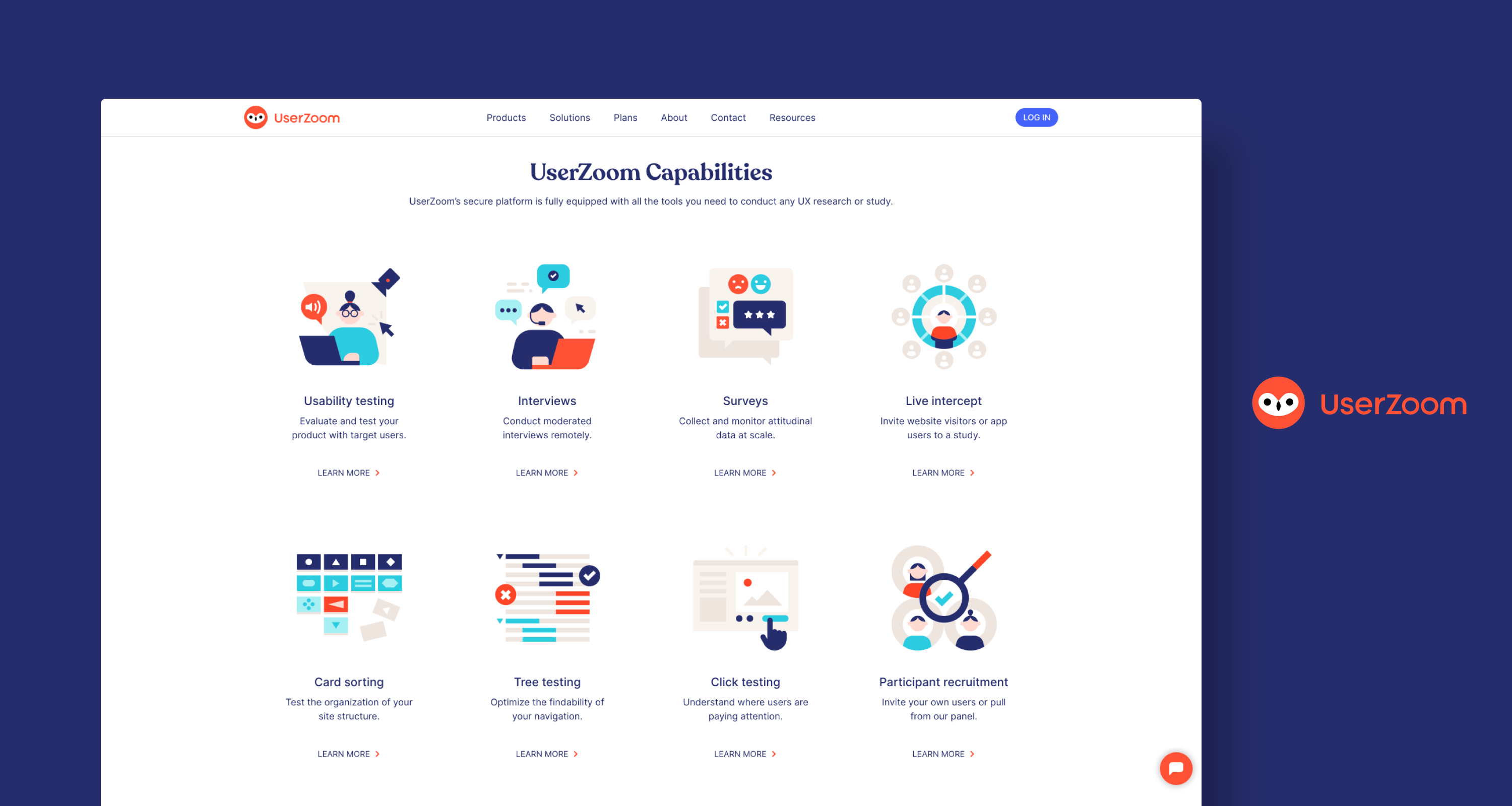 UserZoom UX research and testing platform