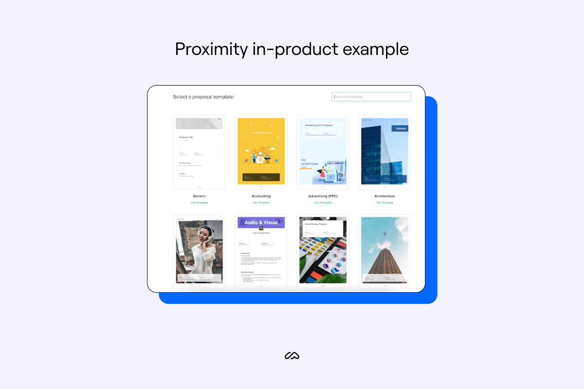 proximity in-product example Bonsai website