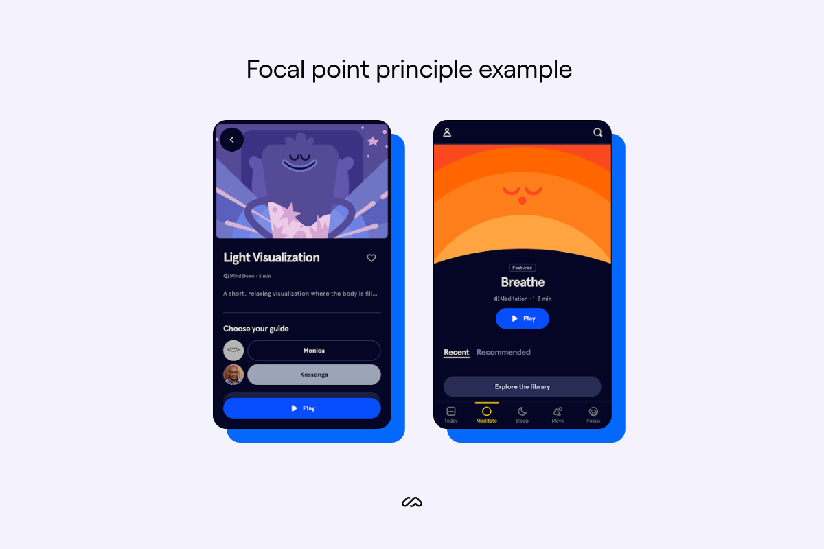 focal point principle example Headspace app