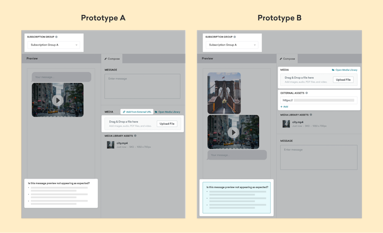 A/B testing prototypes - Braze