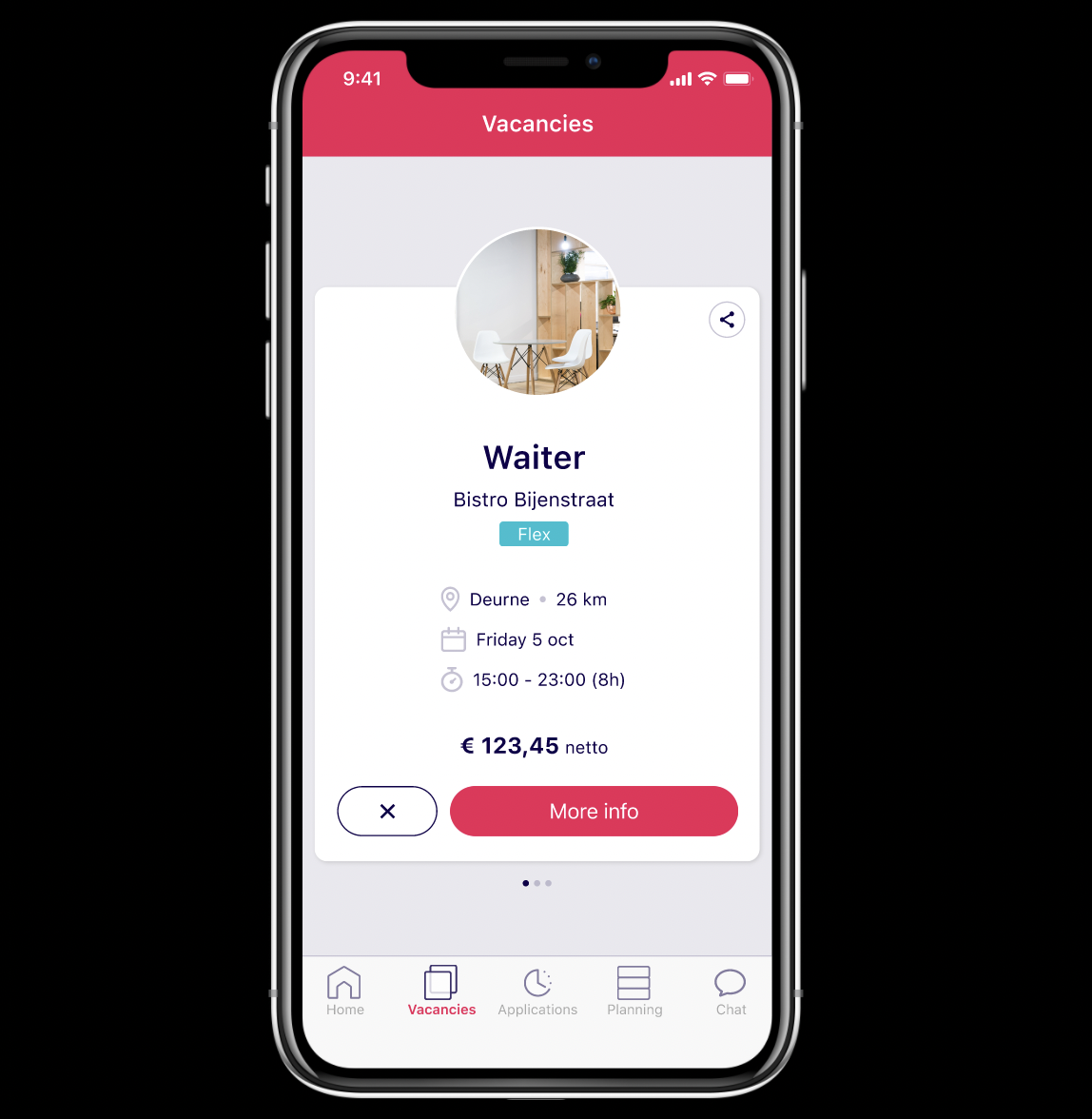 original NOWJOBS app before redesign