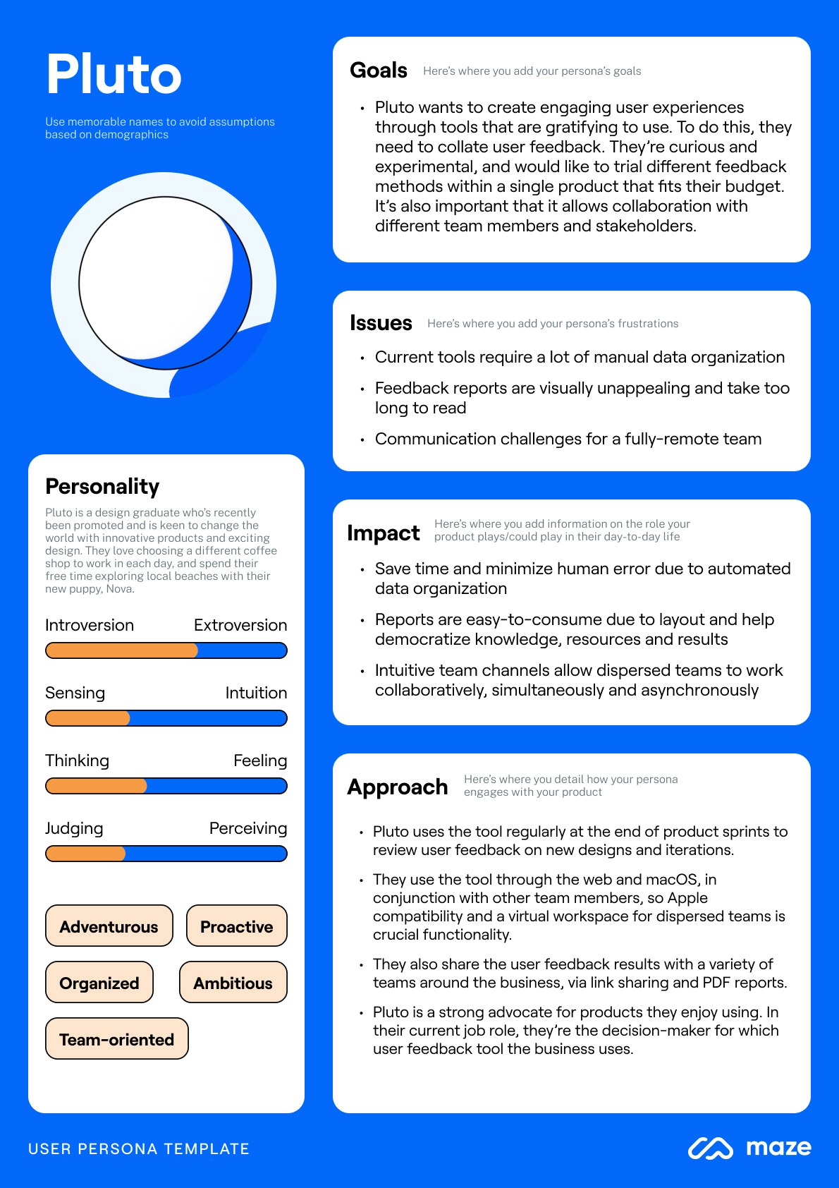 User persona template