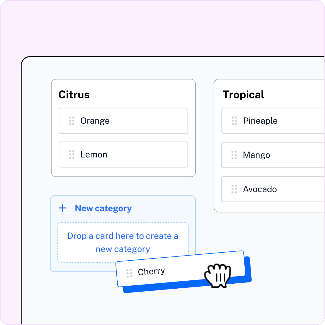 card sorting categories