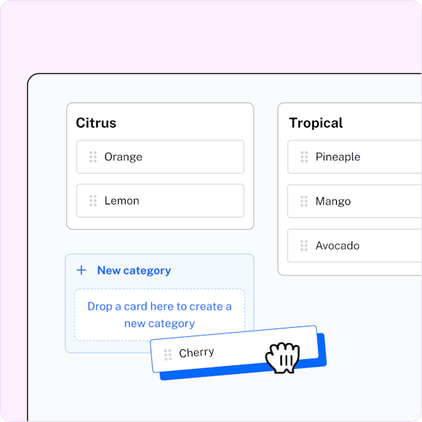 card sorting categories