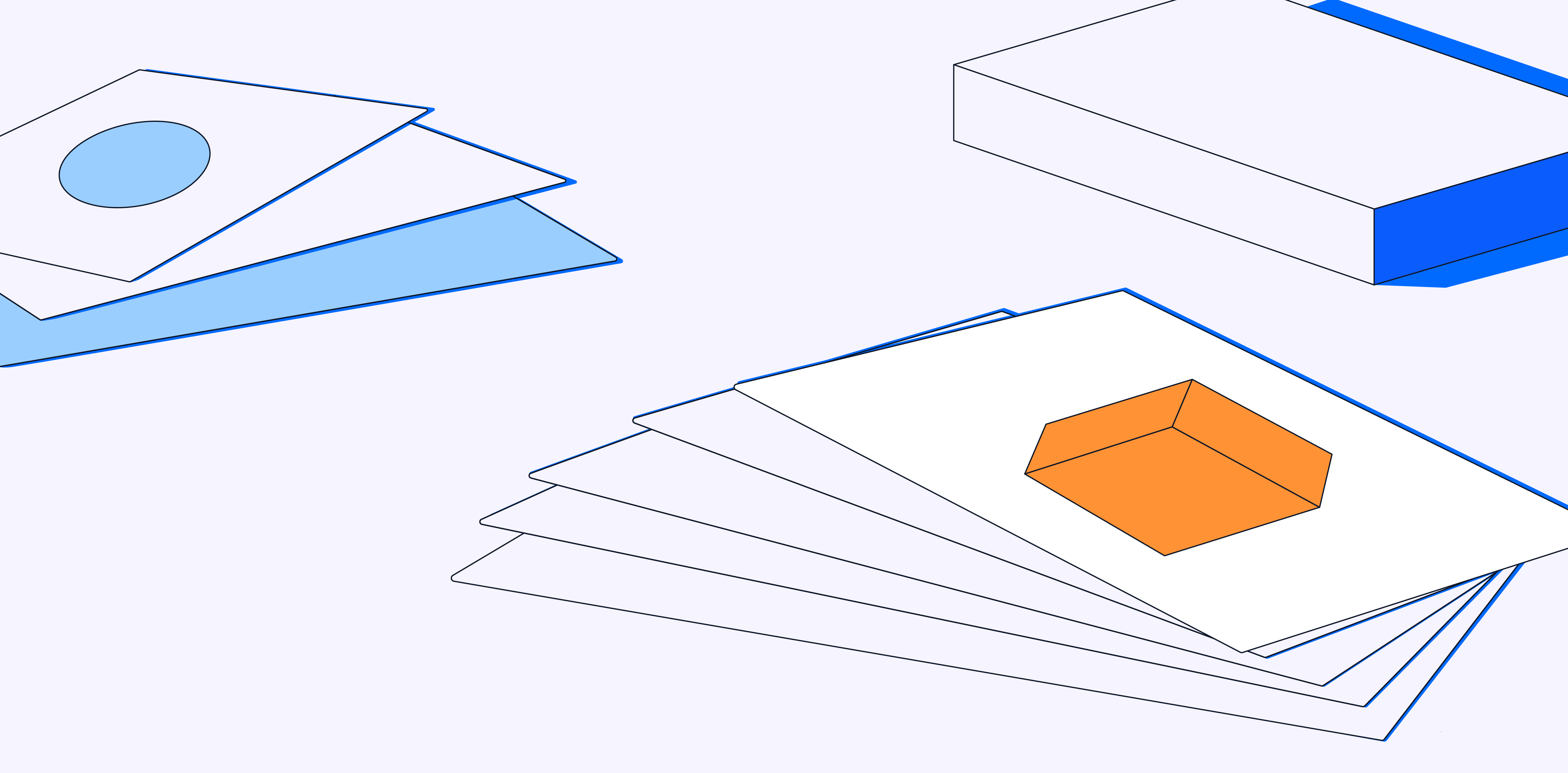 Illustration of three piles of cards