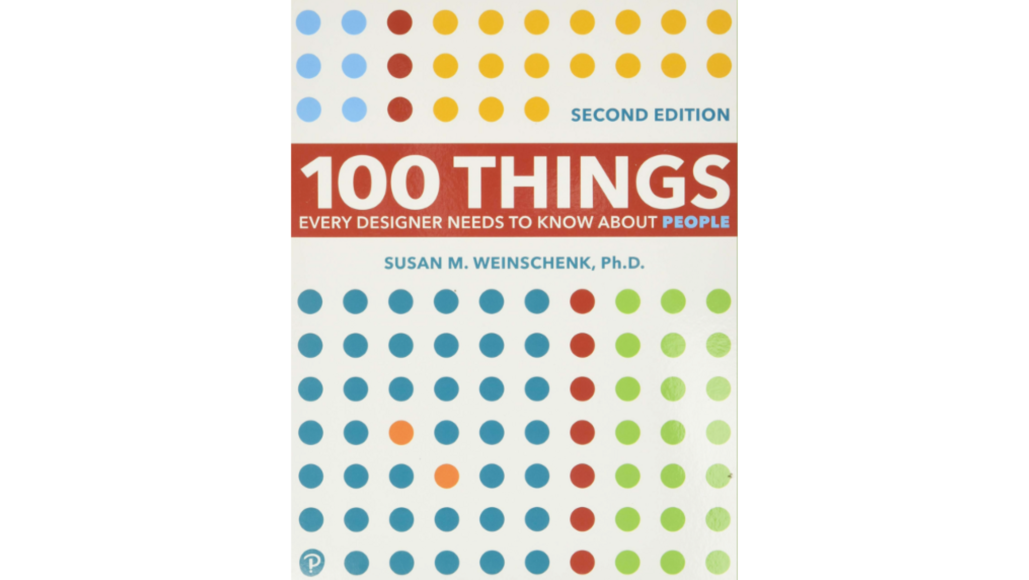 Book cover with a pattern of multicolored dots
