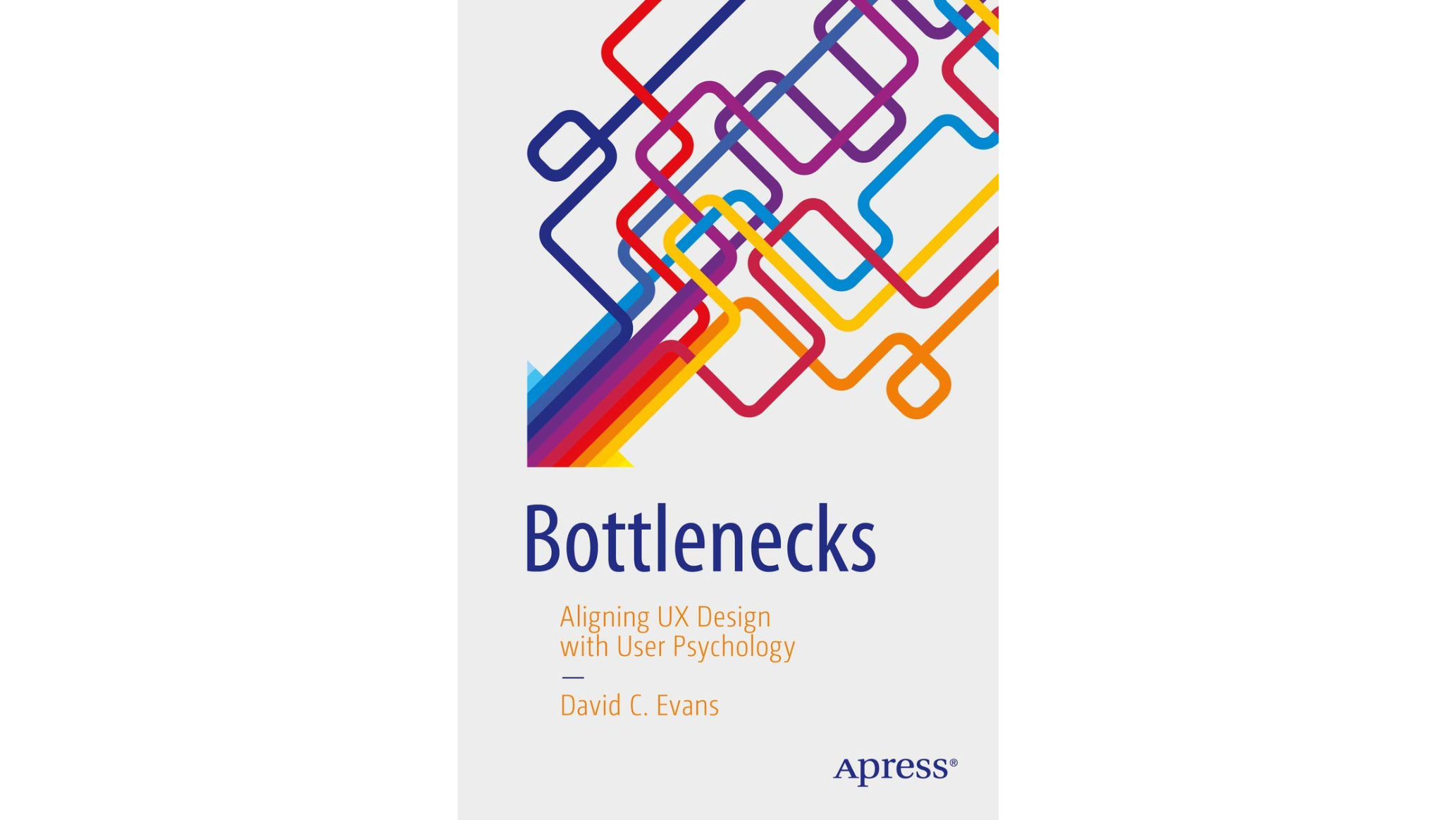 Book cover with tangled colorful lines graphic