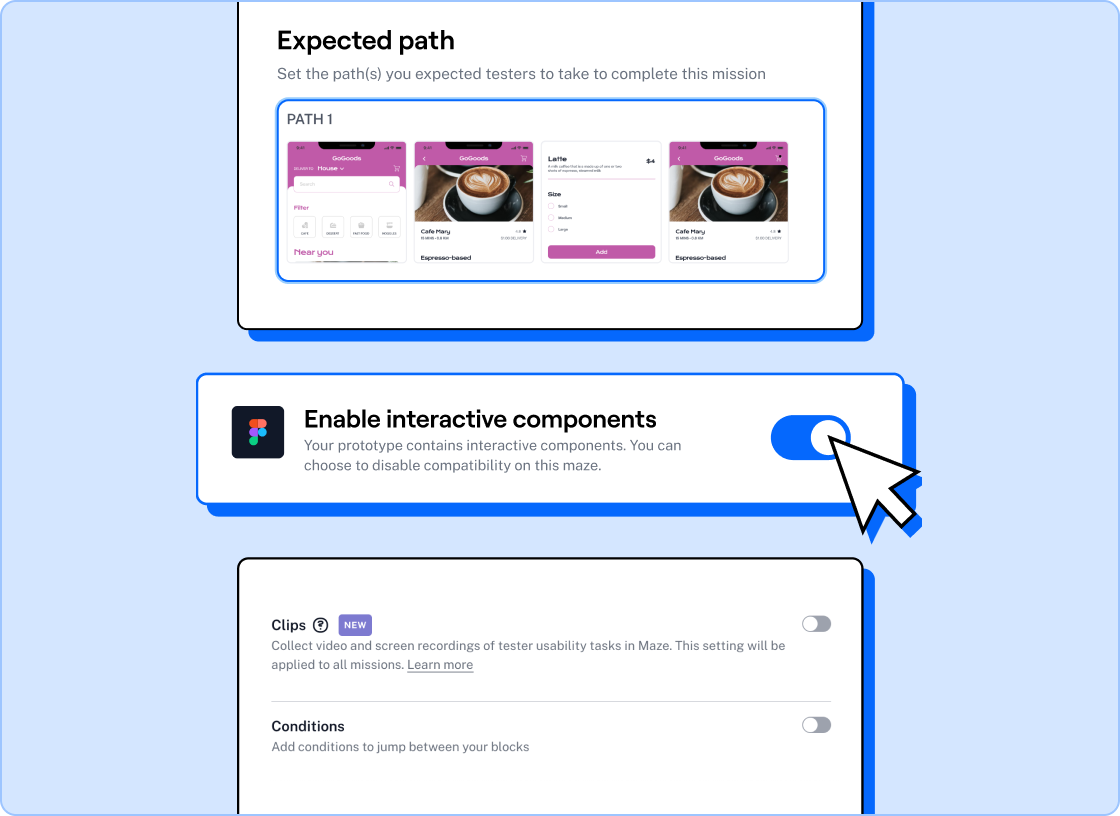 Maze supports Figma Interactive Components