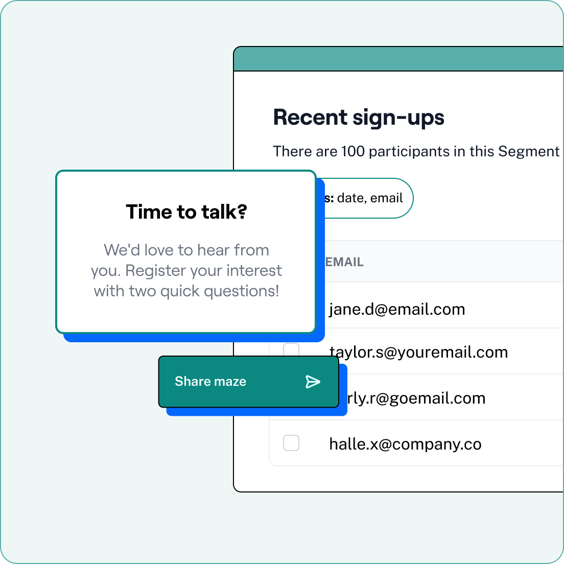 Recruit participants contextually - Maze