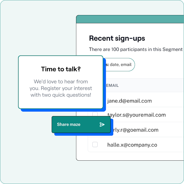 Recruit participants contextually - Maze