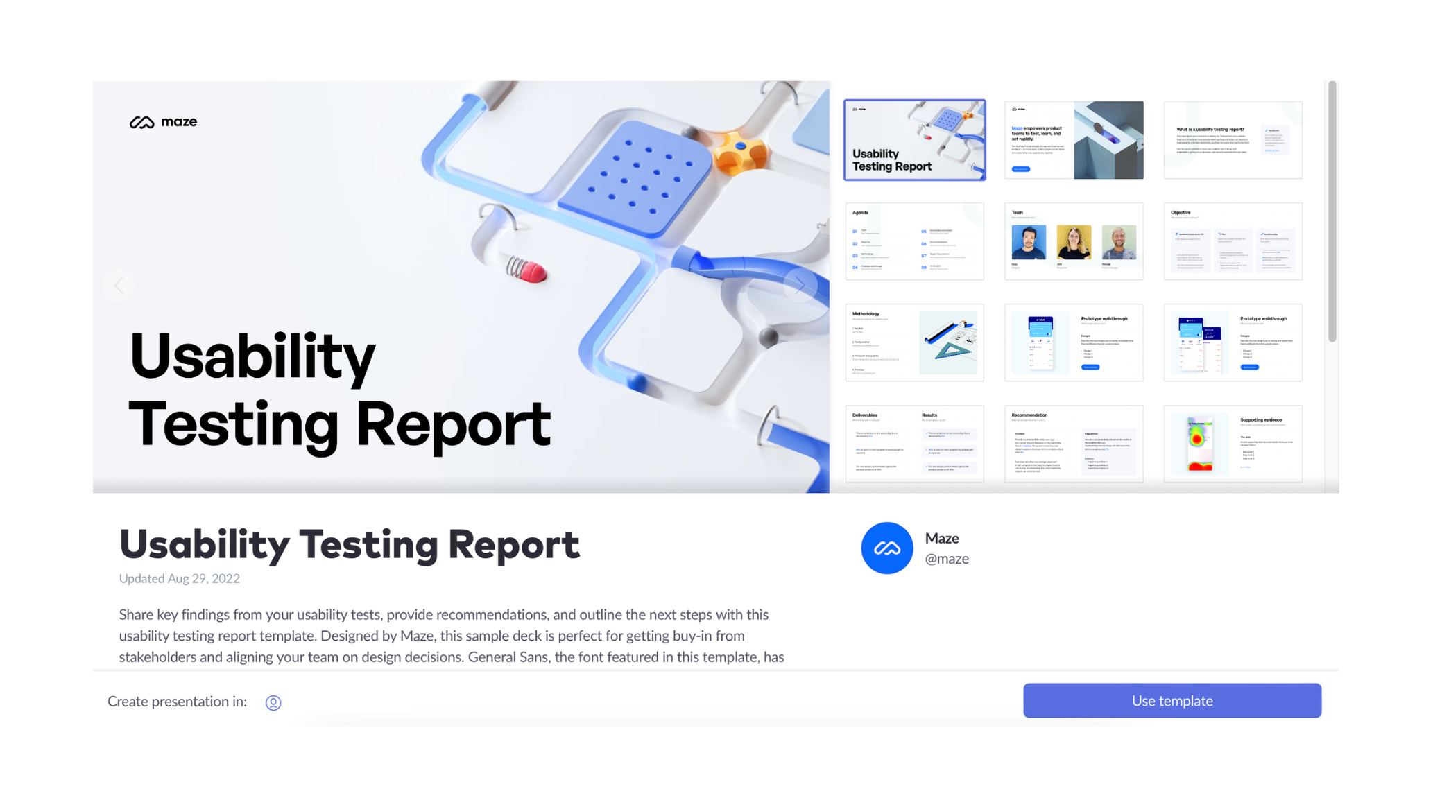 usability testing report template