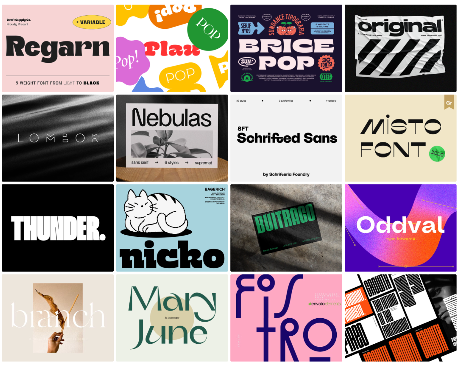 typography mood board for graphic ux design