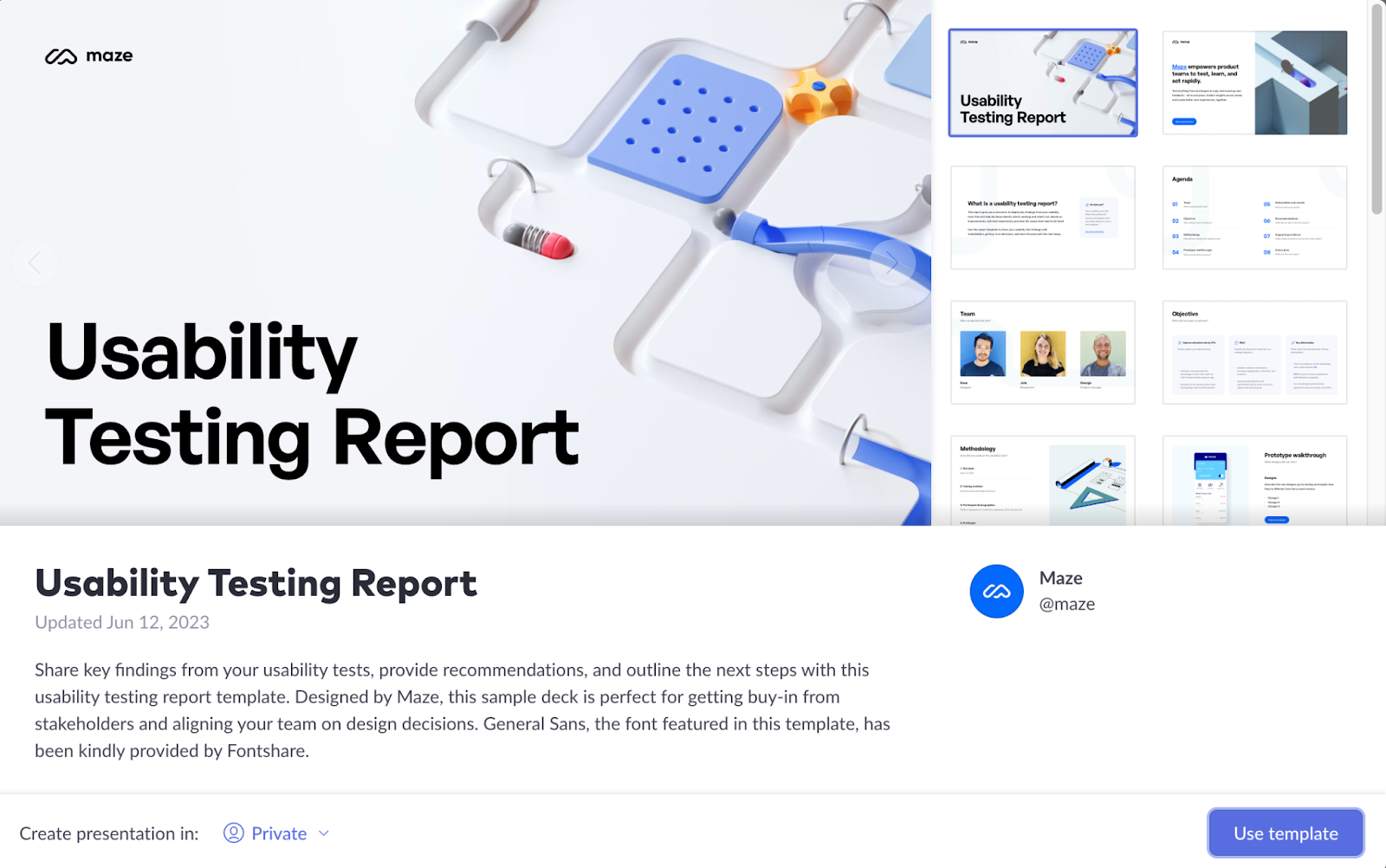 ux research report template figma