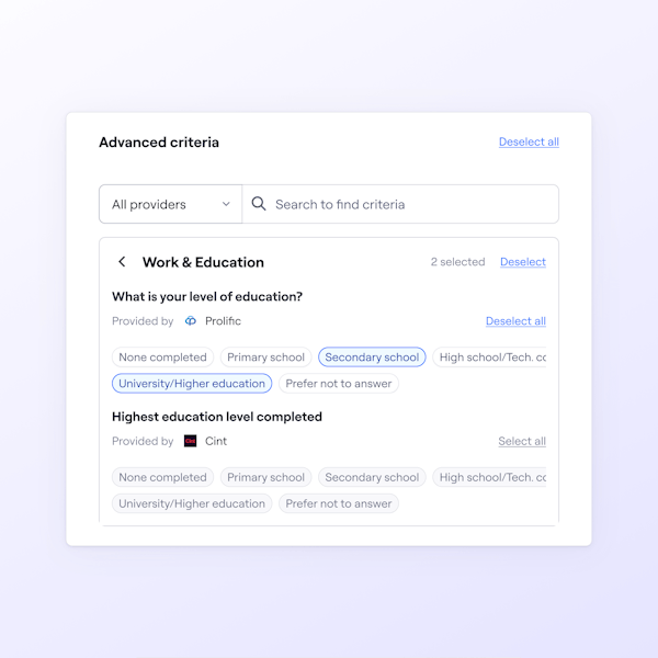 Panel Advanced Filters