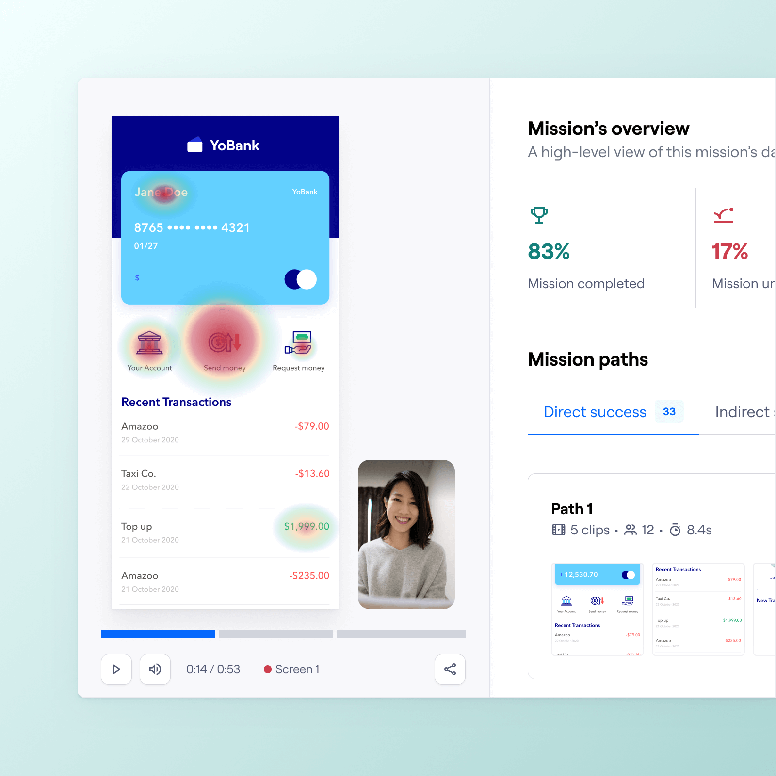 Maze UX: guia completo para testes de usabilidade | 2 | Camaraux, consultoria em UX design, projetos centrados no usuário Relatório oficial do Maze com métricas e visualizações de testes de usabilidade