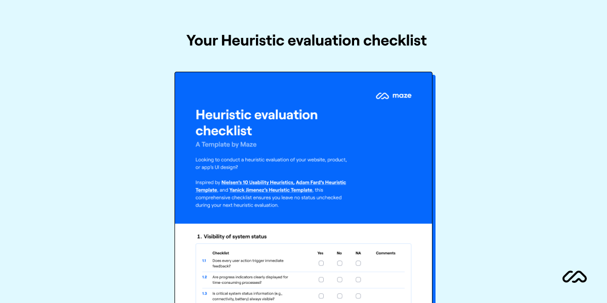heuristic evaluation checklist template