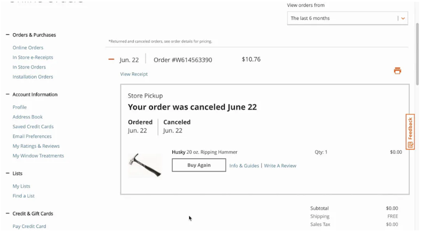 home depot user centered design example