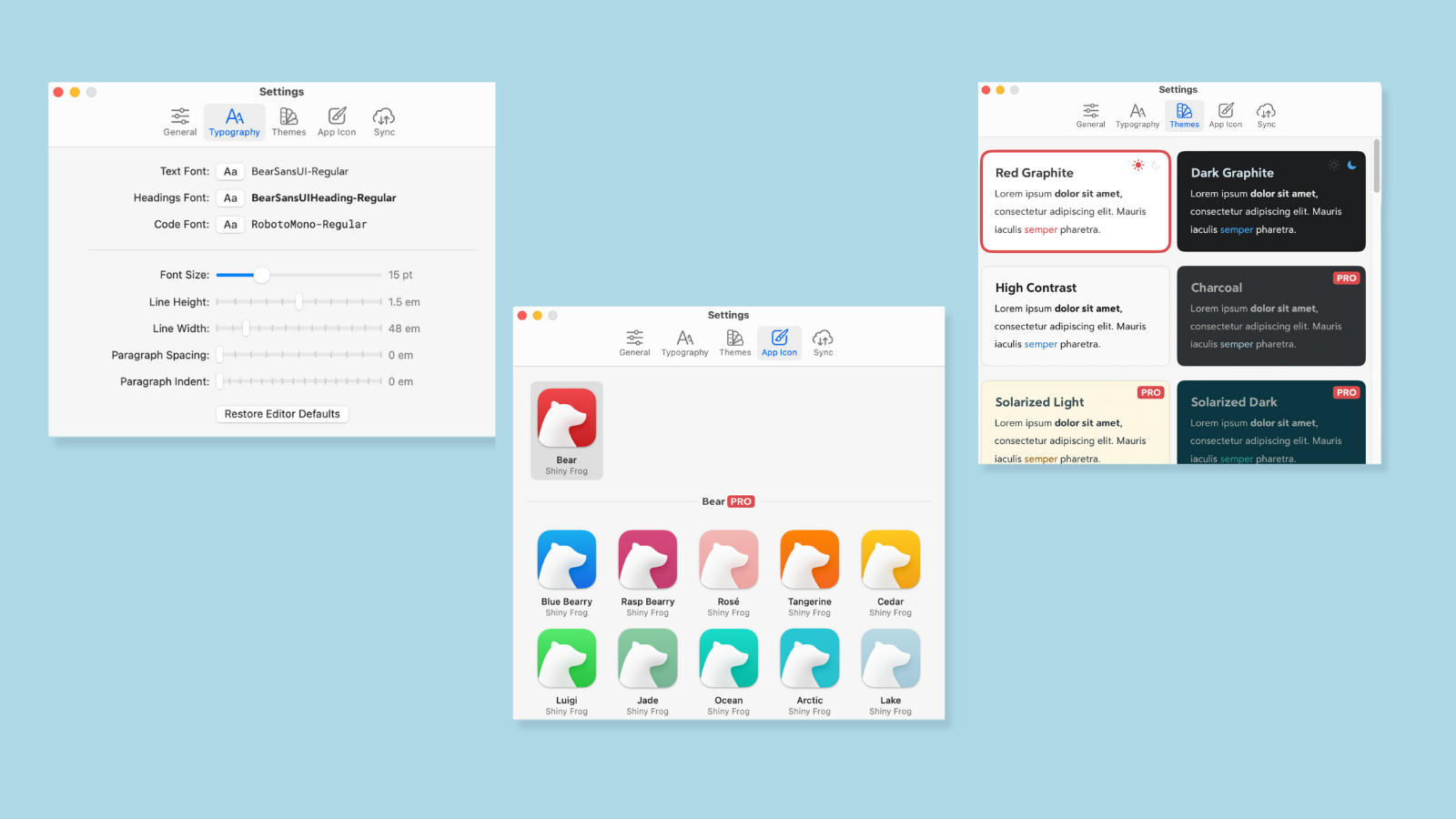 bear app ui design example