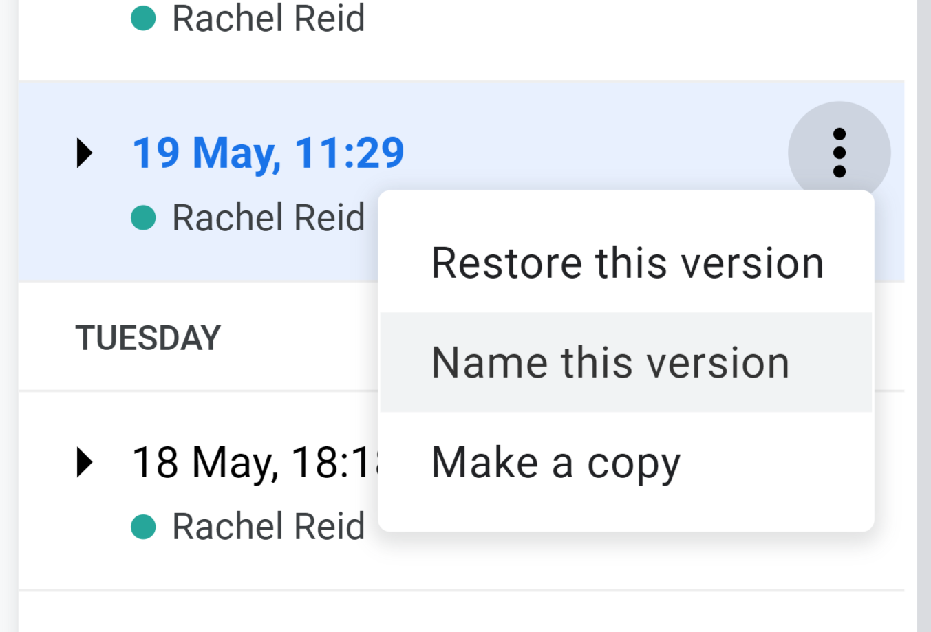 google docs ui design example