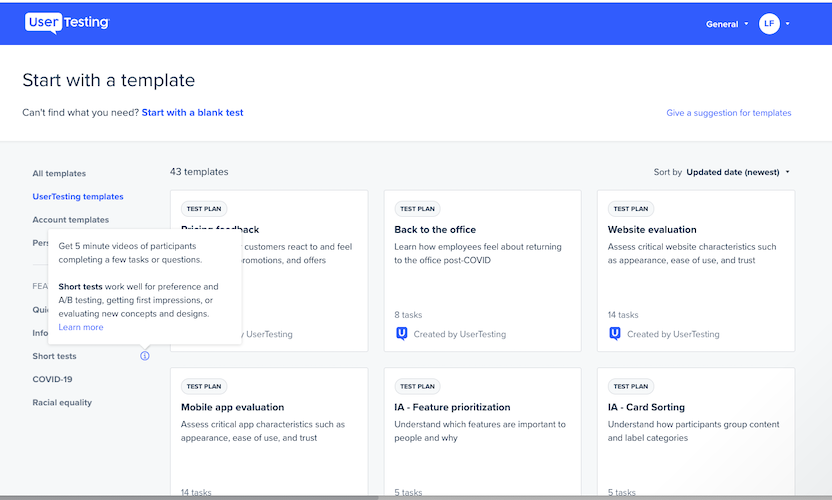usertesting content testing tool