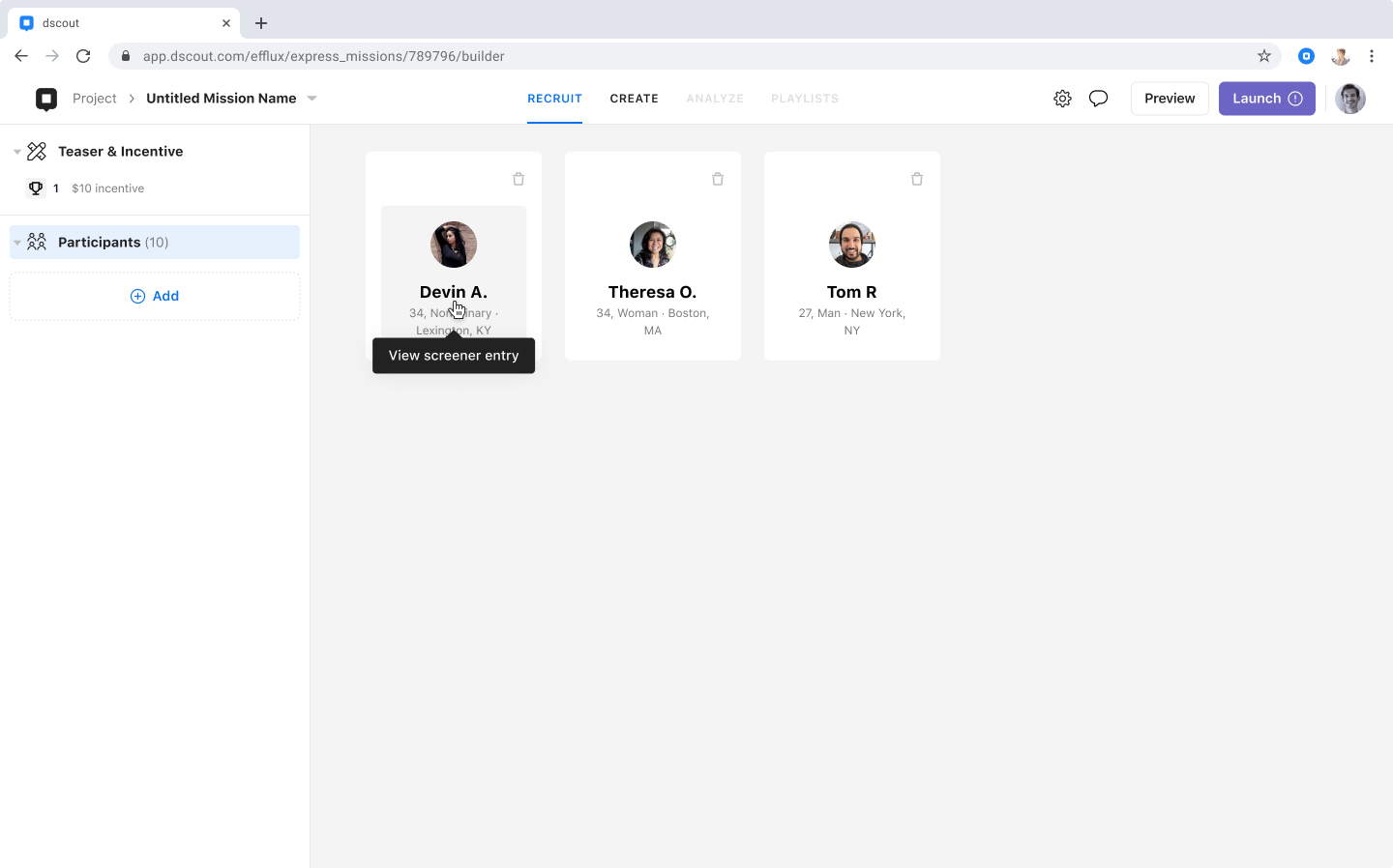dscout participant recruitment tools