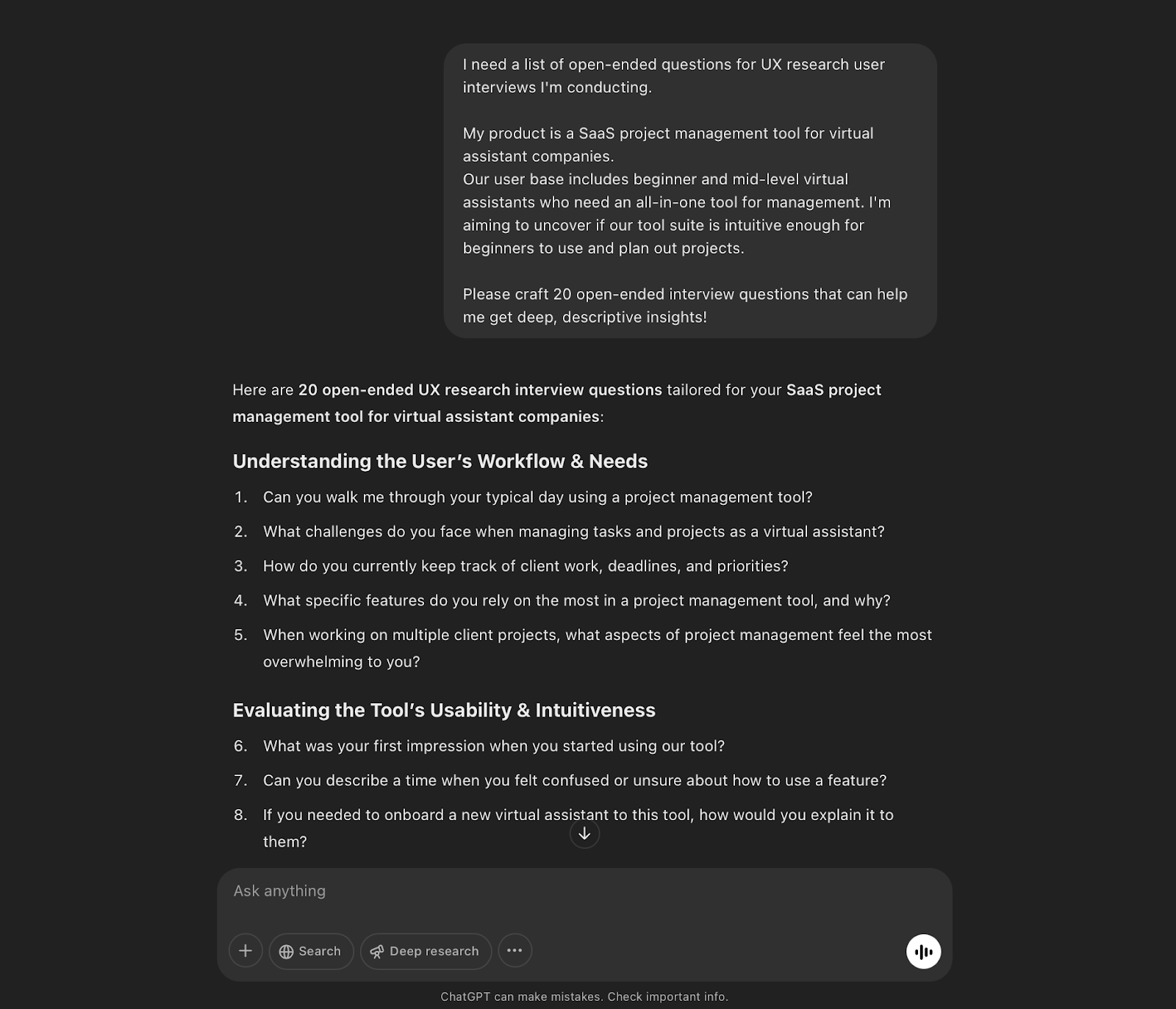 chatgpt how to automate user interviews with ai