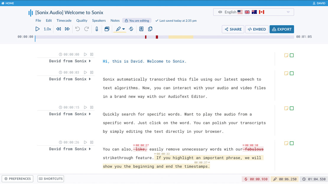 sonix user interview transcript