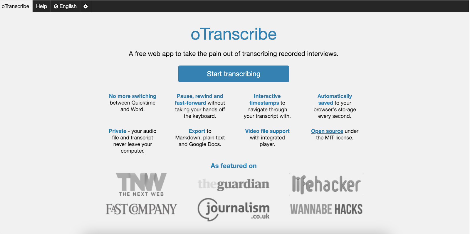 otranscribe user interview transcript