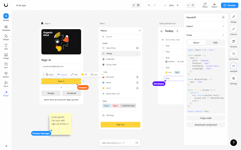 uizard ai tools for product designers