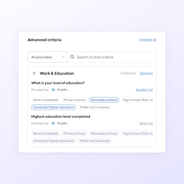 Panel Advanced Filters