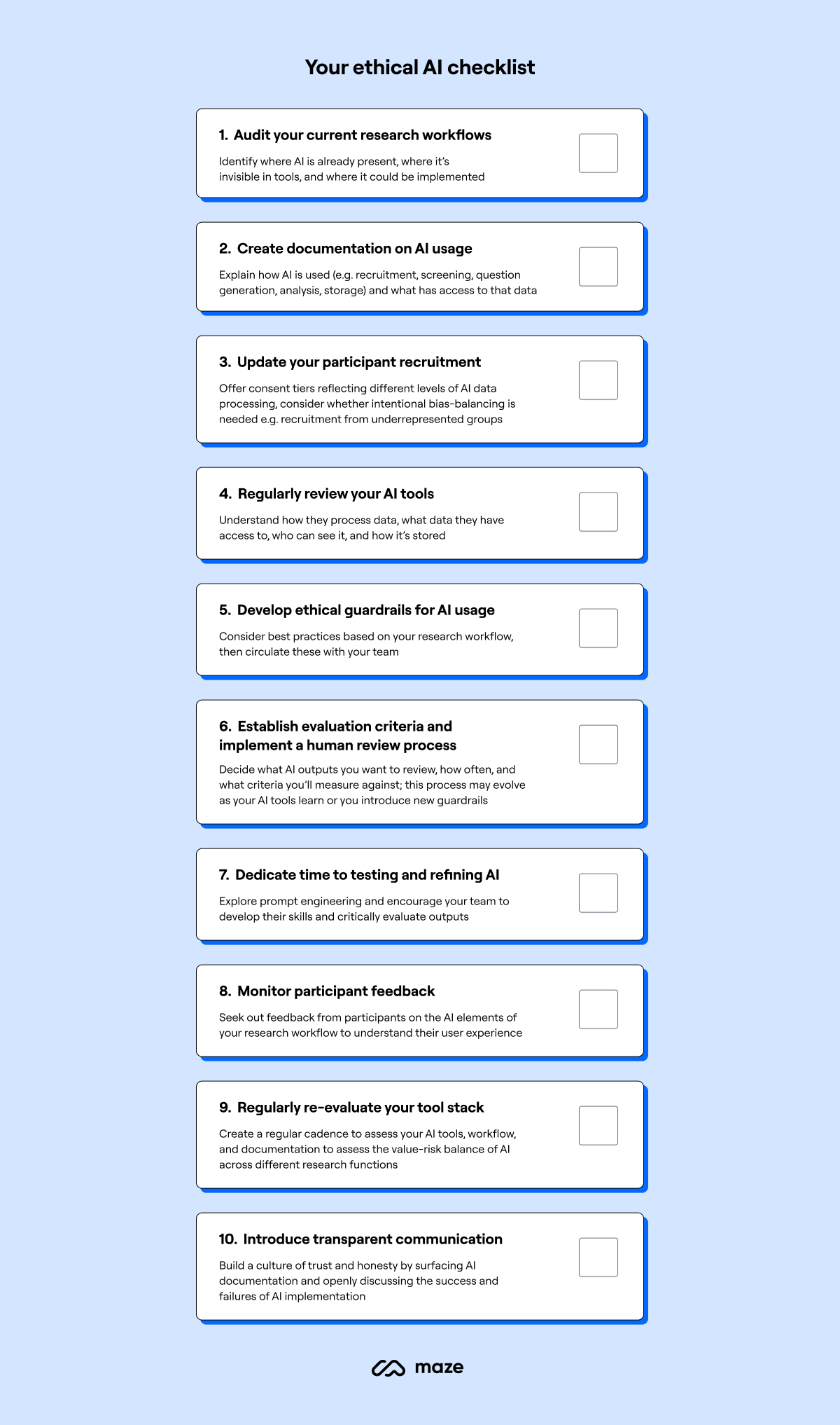 ethical ai user research checklist template