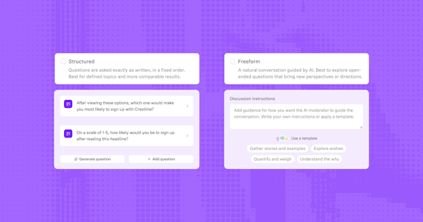 Control over interview design
