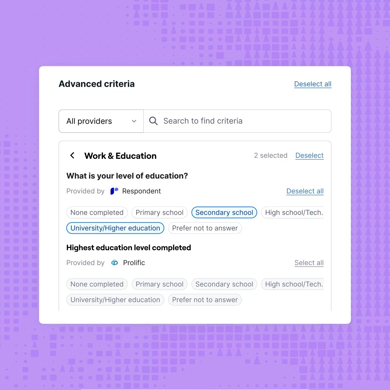 The Maze panel let's you target the right participants with precision