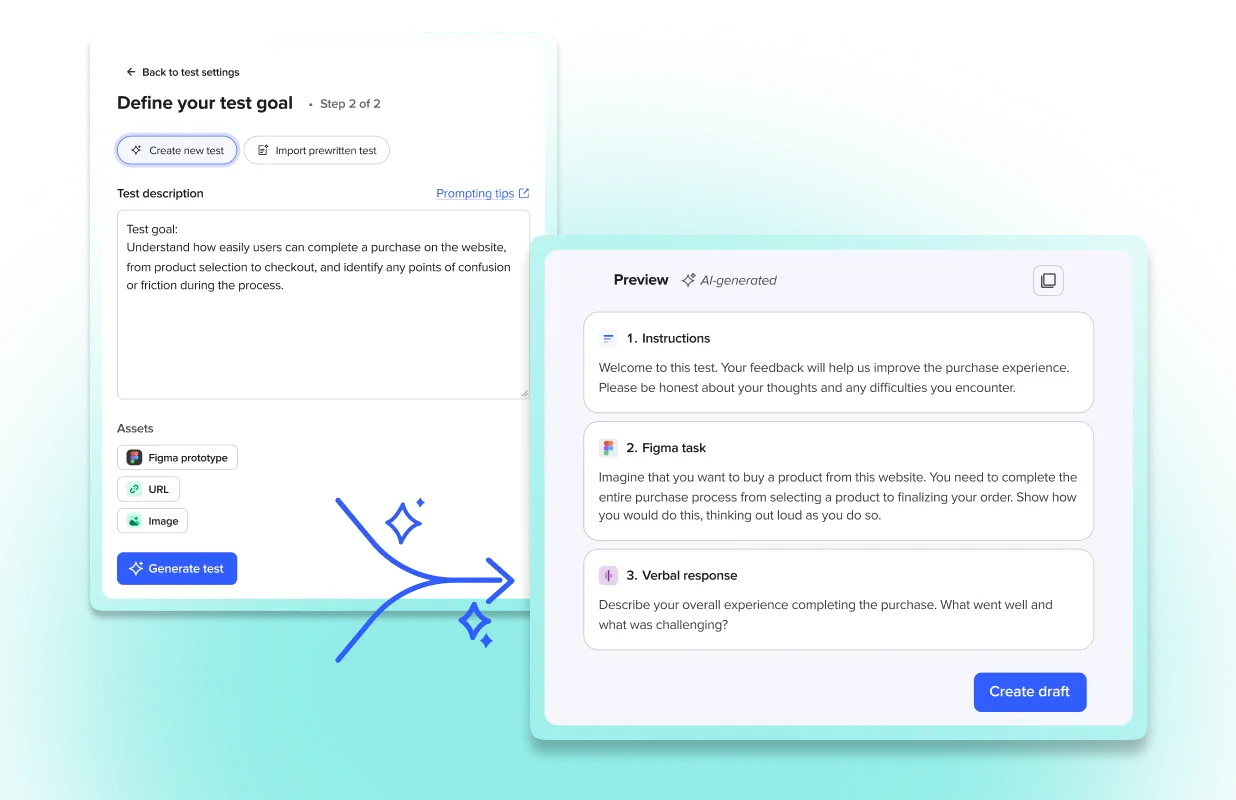 Screenshot of UserTesting AI features