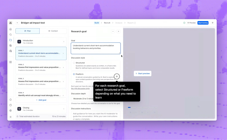 A screenshot of Maze AI moderator