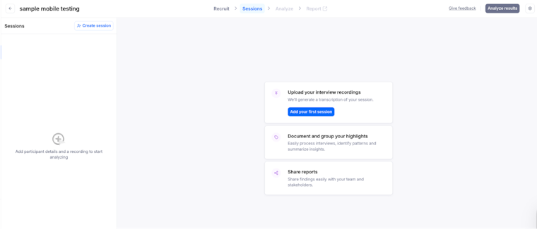 Maze let's you upload interview recordings in your study