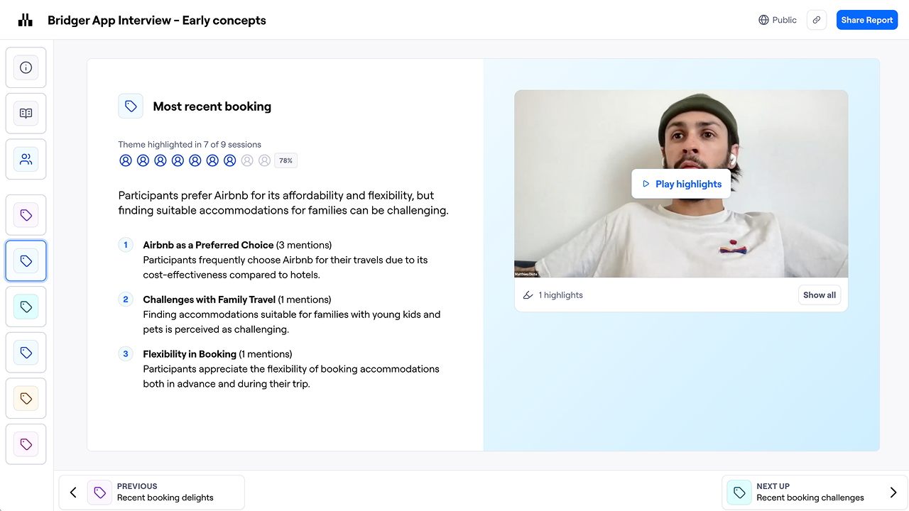 Sharing individual reports from your interview studies with Maze