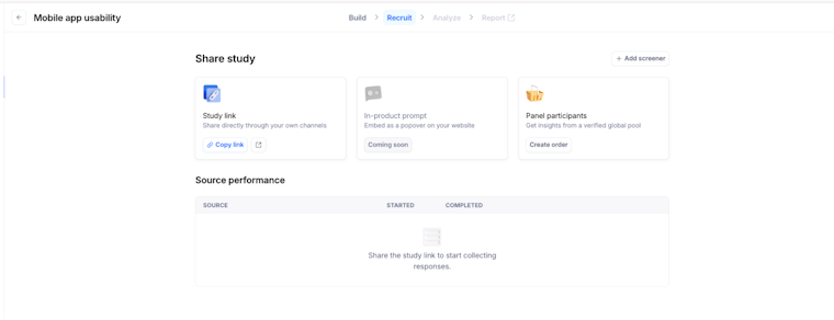 Sharing a Maze AI-moderated study