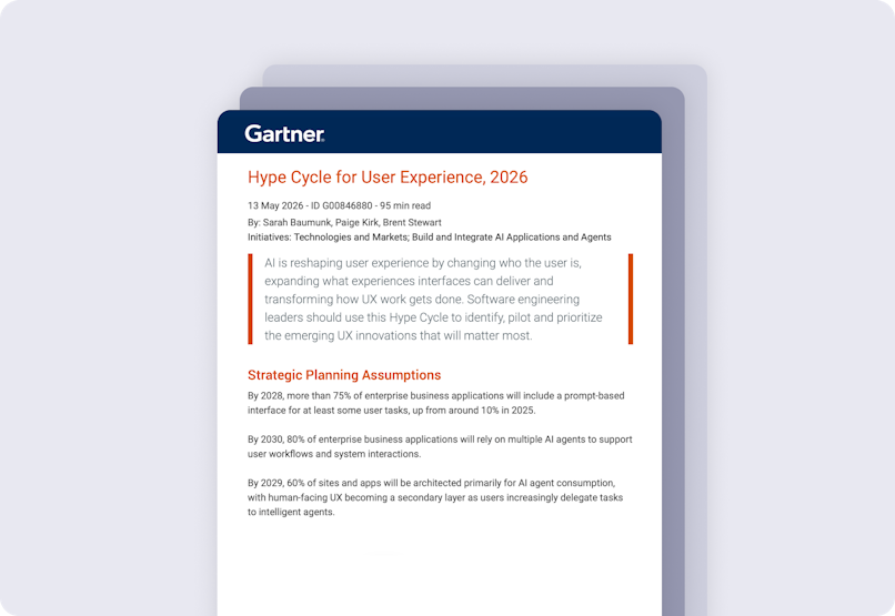 Gartner® Hype Cycle for User Experience, 2026