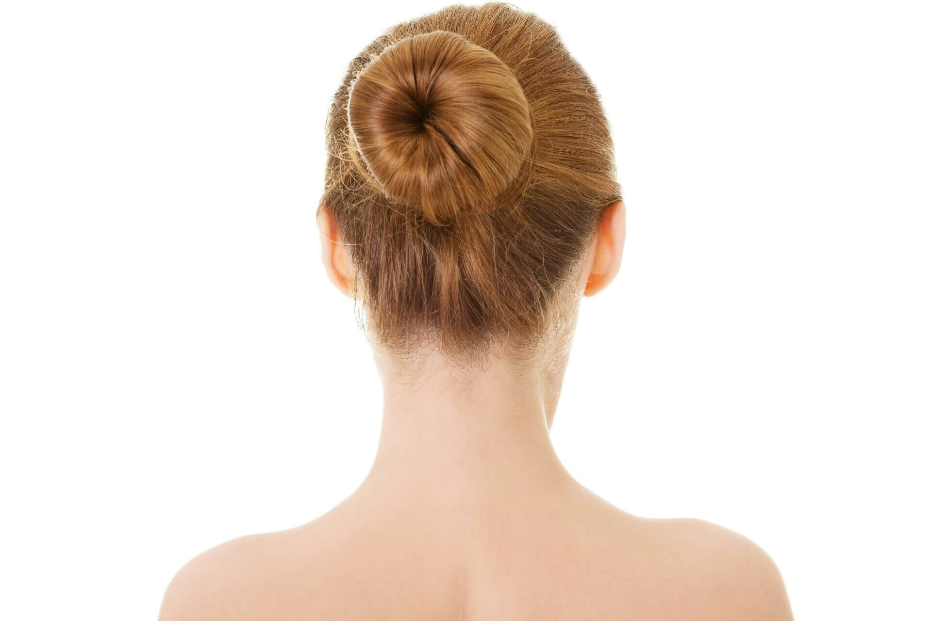 woman with collected hair