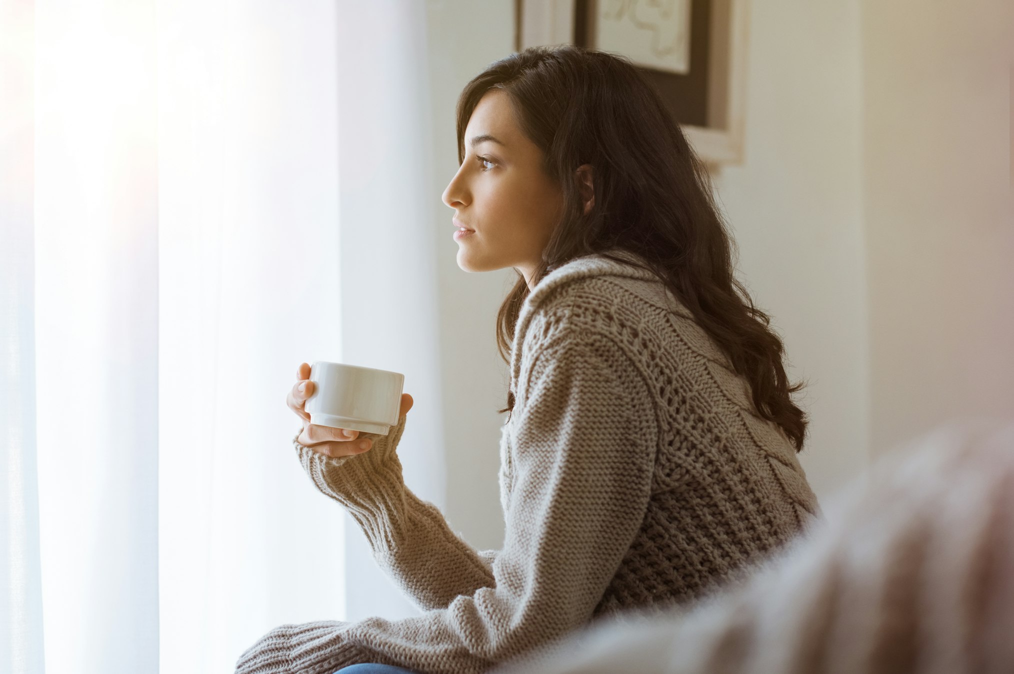 Woman drinking coffee