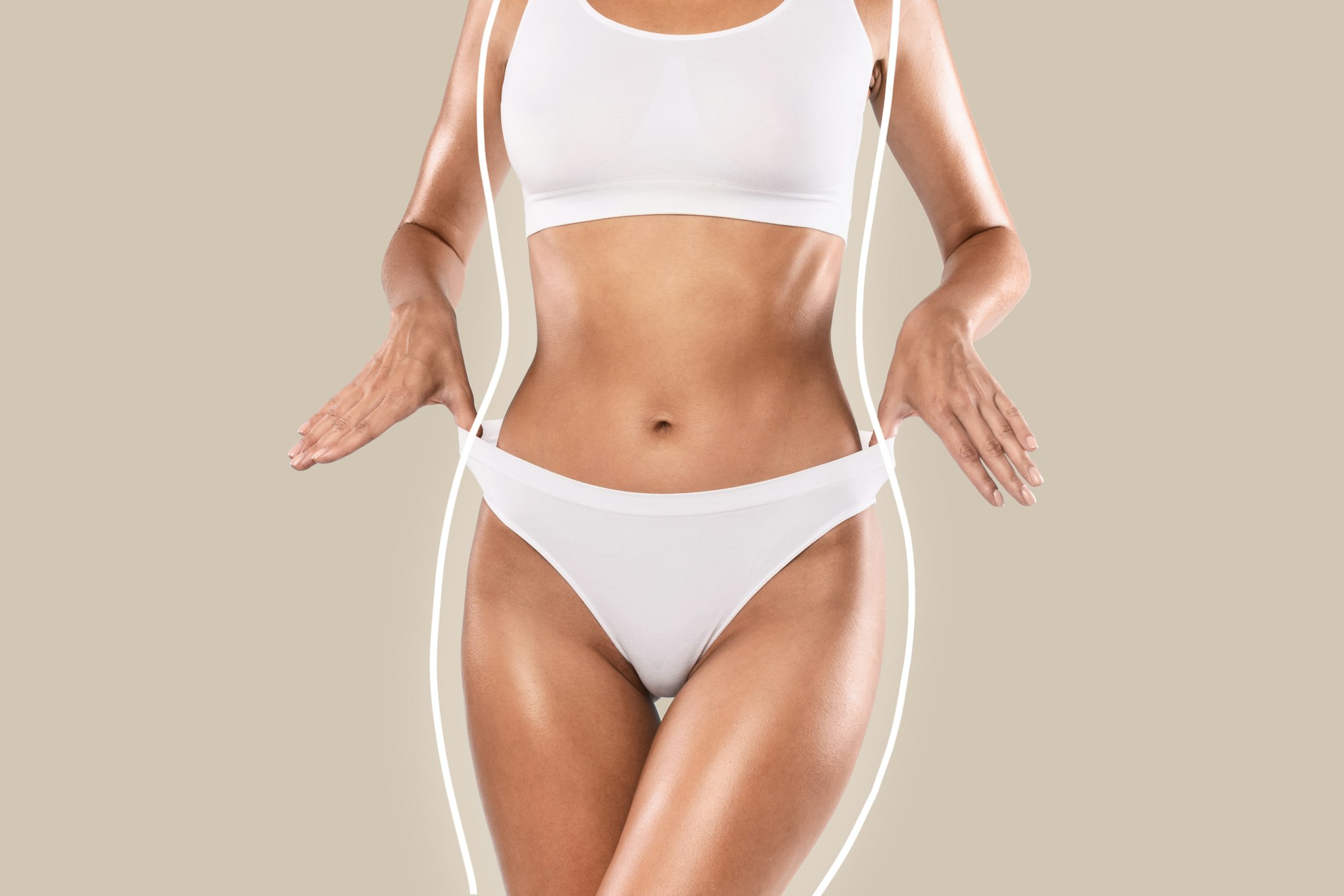 Unrecognizable Lady Posing Isolated On Studio Background
