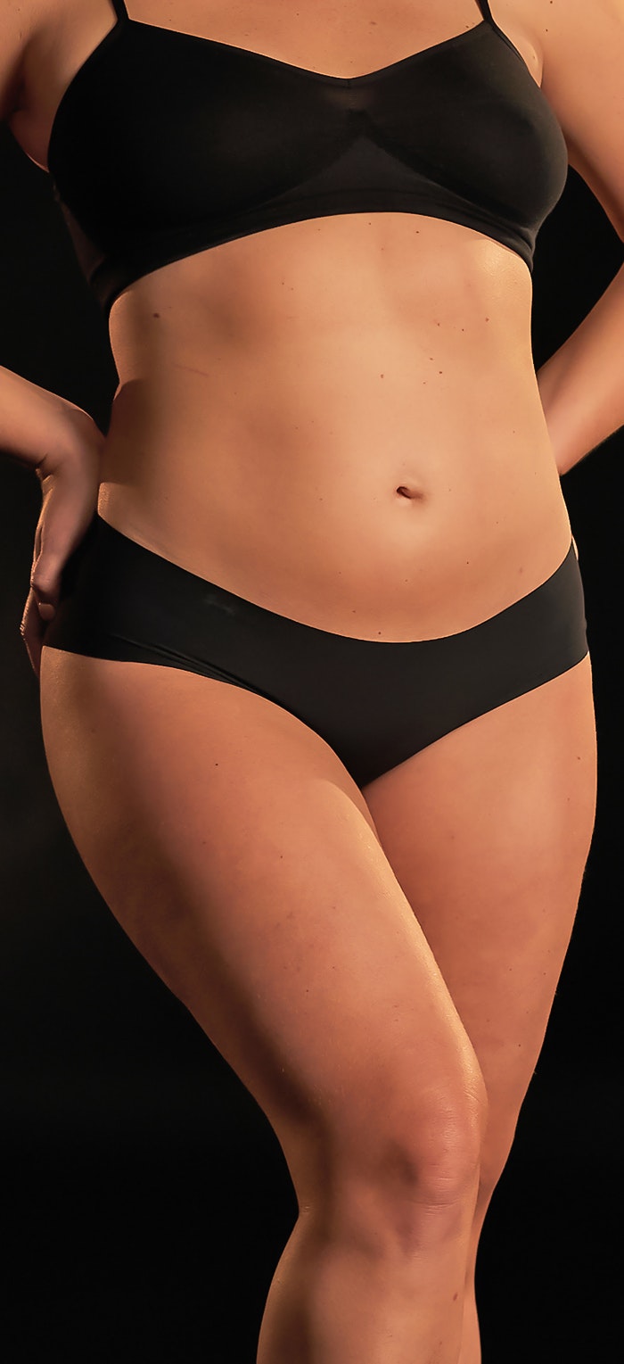 Woman in black bikini