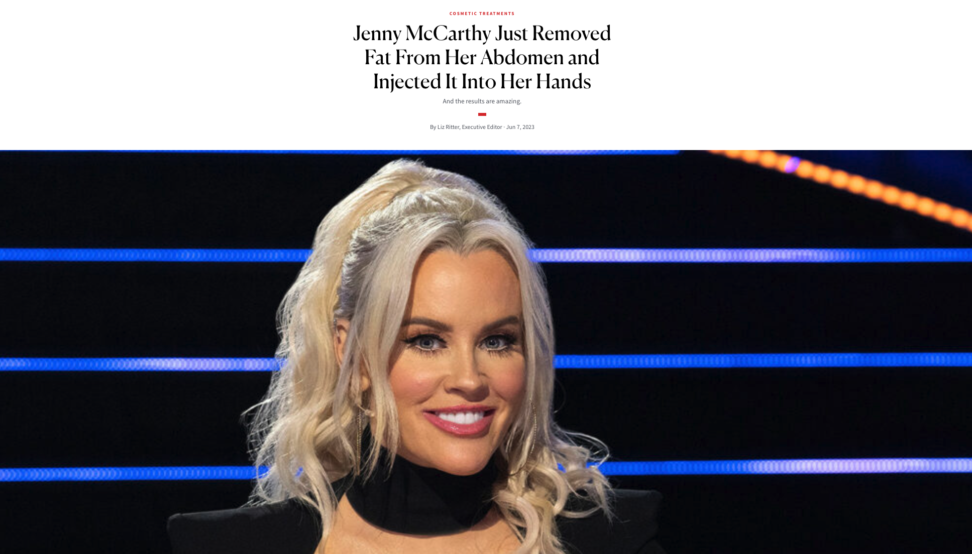Jenny McCarthy Just Removed Fat From Her Abdomen and Injected It Into Her  Hands
