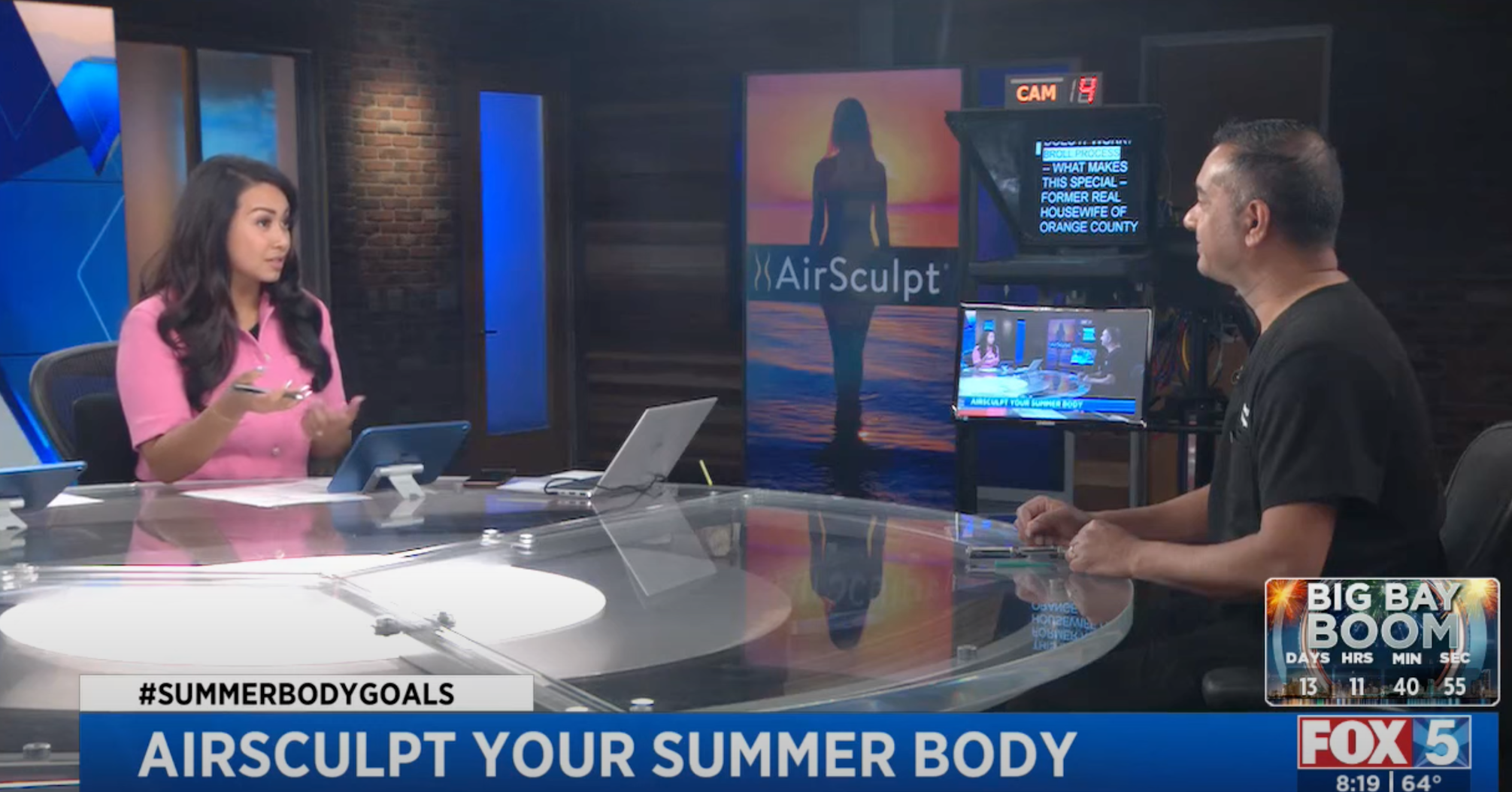 Dr. Nalluri on Fox5 set