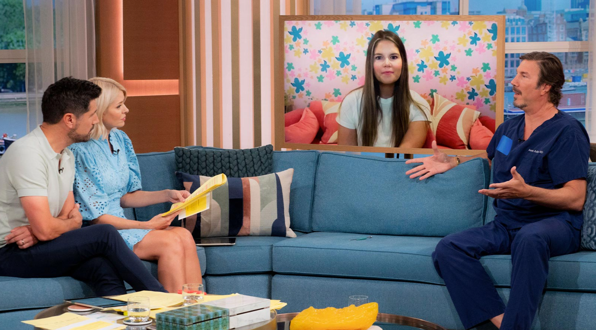 Dr. Aaron Rollins talking on ITV's This Morning