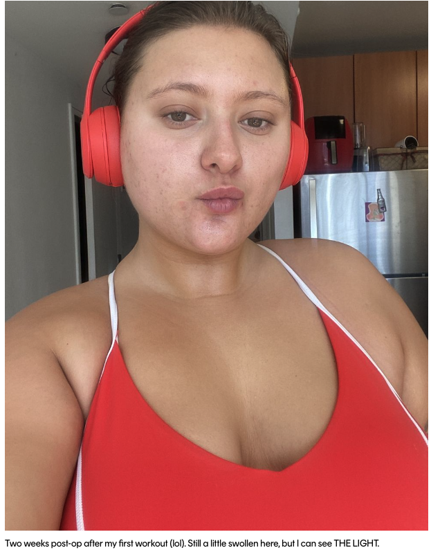 person wearing red