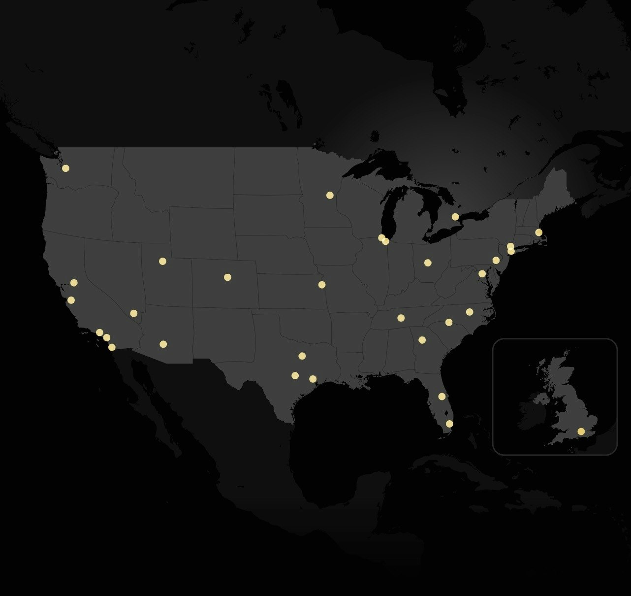 Map of 29 AirSculpt Locations - LP version